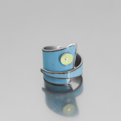 Glen - Ford & Plymouth ring featuring original turquoise 64 Ford Thunderbird paint and green accent detail.