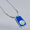 Marion - Ford & Dodge pendant necklace with blue and green Ford and Dodge truck paint on silver snake chain
