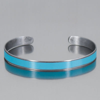 Jo - Ford Thunderbird bracelet with original car paint, adjustable fit, sleek blue design on metal band.