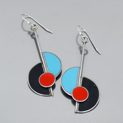 Ramona - GMC, Ford, Mercury earrings featuring original car paint and sterling silver ear wires in black, turquoise, and red.