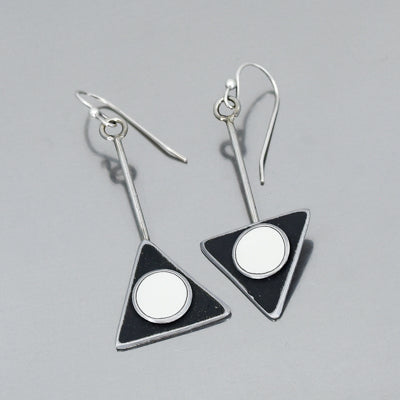 Jeanie - Ford sterling silver earrings with 86 Ford Bronco black and 64 Ford Fairlane white paint model.