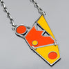 Lottie - Ford pendant necklace featuring 74 Ford F150 orange and 72 Ford yellow pickup paint with sterling silver chain.