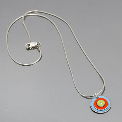 Clara -Oldsmobile, Ford, Plymouth pendant necklace with original car paint on sterling silver snake chain.