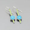 Beatrice - Ford earrings with turquoise and green original car paint and sterling silver ear wires.
