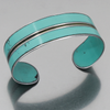 Louie - Chevy pickup (copy) bracelet with turquoise paint and hand-etched silver lines, adjustable wrist size.