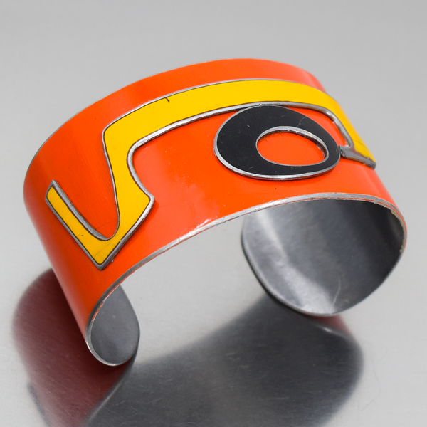 Vern - Ford bracelet featuring orange original 74 Ford F150 paint, adjustable fit, modern bold design.