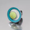 Abella - Ford, Audi, Plymouth ring with turquoise, white, and green original car paint, adjustable size 6 to 11.