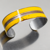Norbert - Ford pickup bracelet made from original 72 Ford pickup paint, adjustable wrist size with silver stripes.