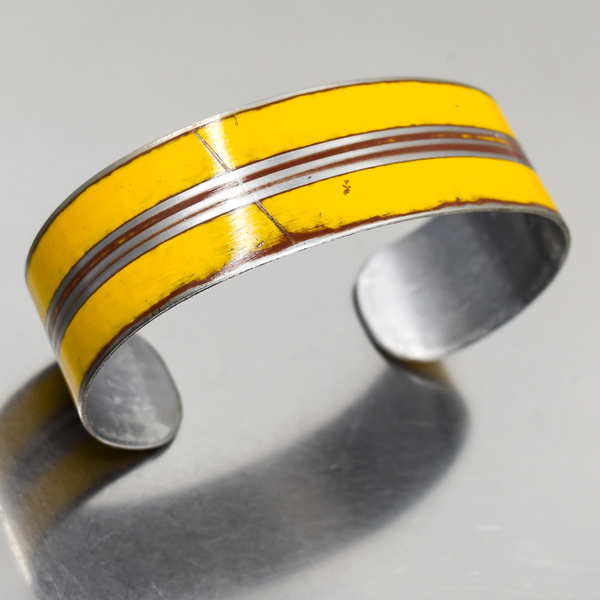 Norbert - Ford pickup bracelet made from original 72 Ford pickup paint, adjustable wrist size with silver stripes.