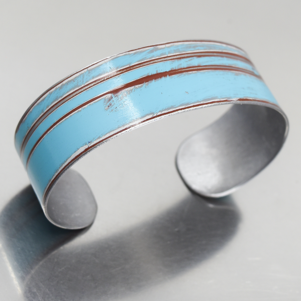 Louie - Ford Thunderbird bracelet made from 64 Ford Thunderbird with original turquoise paint, adjustable wrist size.