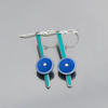 Beatrice - Ford earrings with turquoise and blue original car paint on sterling silver ear wires.