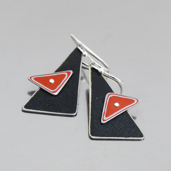 Leola- GMC & Jeep earrings featuring black 68 GMC and red 55 Jeep Willys with sterling silver ear wires.