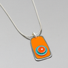Marion - Dodge & Ford pendant necklace with orange and turquoise vintage truck paint on sterling silver chain