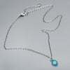 blue and turquoise tiny pendant, great necklace for layering, handmade using vintage car parts with the original car paint intact. Joyride Jewelry. Jewelry made from vintage car parts. 
Fun, unique, original, colorful
sustainable, recycled. oxidized sterling silver chain