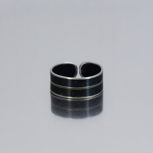 black band ring for men or women , slightly adjustable. handmade using vintage car parts with the original car paint intact. Joyride Jewelry. Jewelry made from vintage car parts. Made from a 68 GMC pickup.