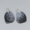 Silver drop earrings with black and grey patina made from 1986 Ford Bronco original painted metal