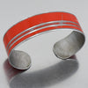 Adjustable 5/8 inch wide cuff bracelet made from 1969 Mercury Monterey car paint with silver stripe details