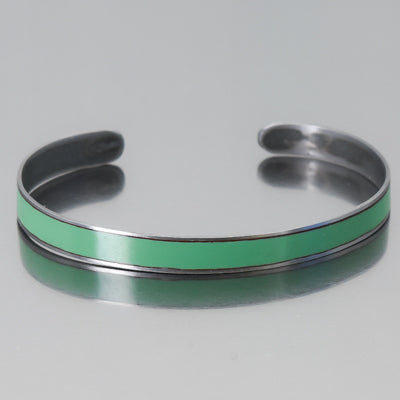 Loyd - Dodge pickup bracelet made from 75 Dodge forest service truck paint, adjustable metal cuff design.